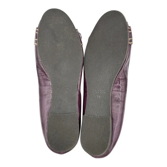 FOSSIL Women Plum Leather Ballet Flats Buckle Detail Casual Shoes Size 7.5 - Picture 11 of 16